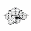 Cross-border hollow double-ear pot, household thickened pot, tableware four-piece set, stainless steel pot pots manufacturer wholesale, universal Item Picture